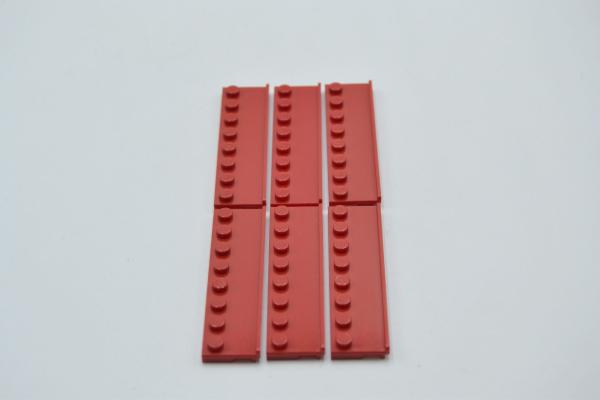 LEGO 6 x Platte Schiene red Rot Plate Modified 2x8 with Door Rail 30586