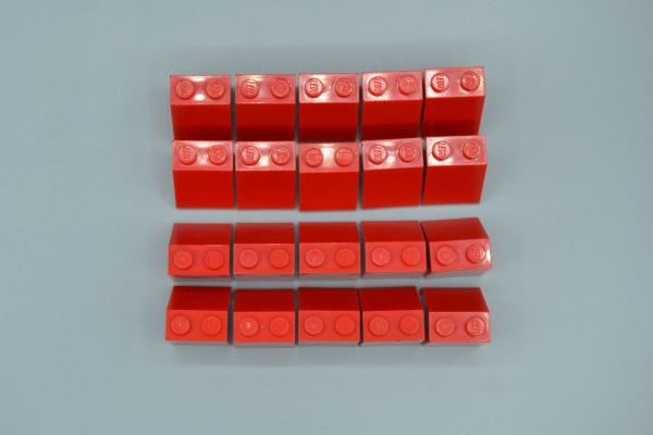 LEGO 20 x SchrÃ¤gstein rot Red Slope 65 2x2x2 with Bottom Tube 3678b