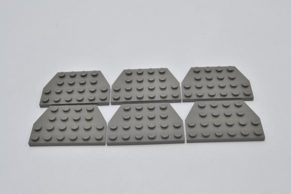 LEGO 6 x FlÃ¼gelplatte alt dunkelgrau Dark Gray Wedge Plate 4x6 Cut Corners 32059