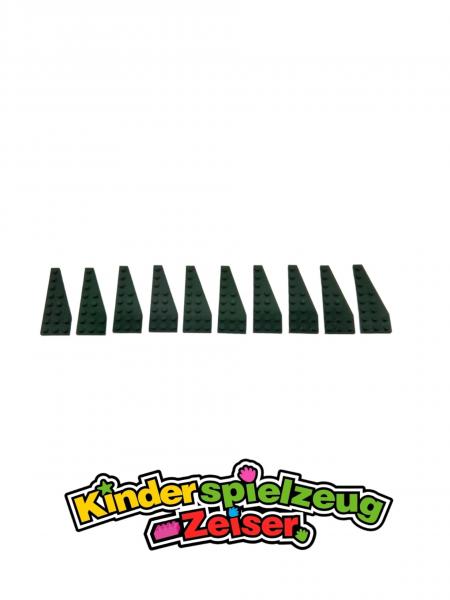 LEGO 10 x FlÃ¼gelplatte rechts dunkelgrÃ¼n Dark Green Wedge Plate 8x3 Right 50304