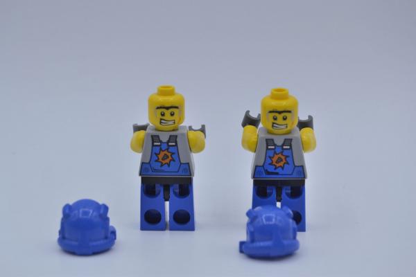 LEGO 2 x Figur Minifigur Power Miners Orange Scar 2 Gesichter pm011 8709 8958
