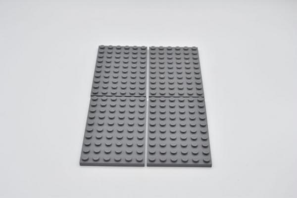 LEGO 4 x Basisplatte neues dunkelgrau Dark Bluish Gray Plate 6x10 3033