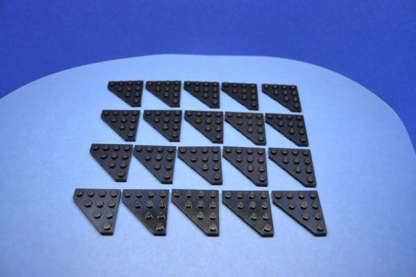 LEGO 20 x FlÃ¼gelplatte schwarz Black Wedge Plate 4x4 Cut Corner 30503