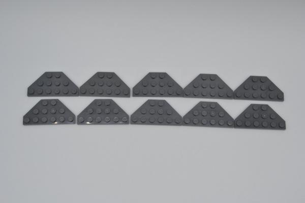 LEGO 10 x FlÃ¼gelplatte neues dunkelgrau Dark Bluish Gray 3x6 Cut Corners 2419