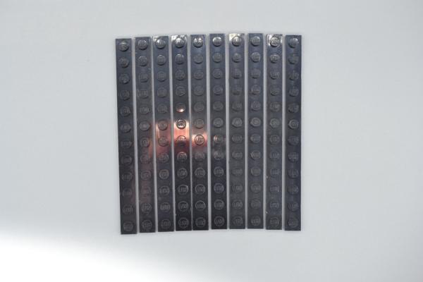 LEGO 10 x Basisplatte Bauplatte schwarz Black Plate 1x12 60479 4514845