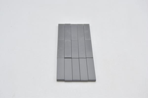 LEGO 15 x Fliese Kachel glatt neues dunkelgrau Dark Bluish Gray Tile 1x4 2431