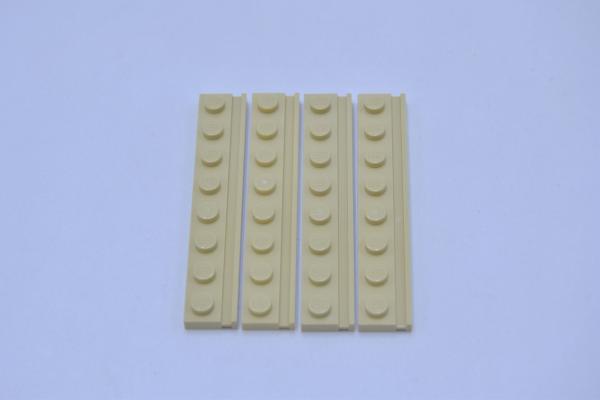 LEGO 4 x Platte m. Nut FÃ¼hrung beige Tan Plate Modified 1x8 with Door Rail 4510 