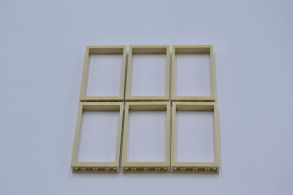 LEGO 6 x Fensterrahmen beige Tan Door Frame 1x4x6 Two Holes on Top Bottom 60596