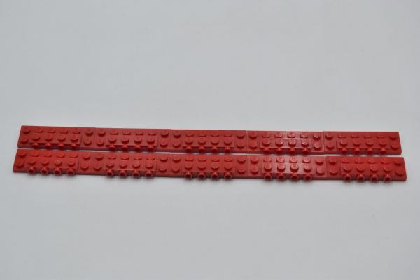 LEGO 10 x Konverter m. Noppen rot Red Plate Modified 2x6x2/3 with 4 Studs 87609 