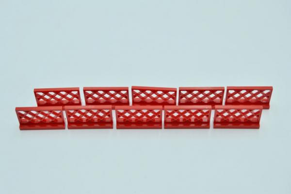 LEGO 10 x Zaun ZÃ¤une Gitter Gartenzaun rot Red Fence 1x4x2 3185