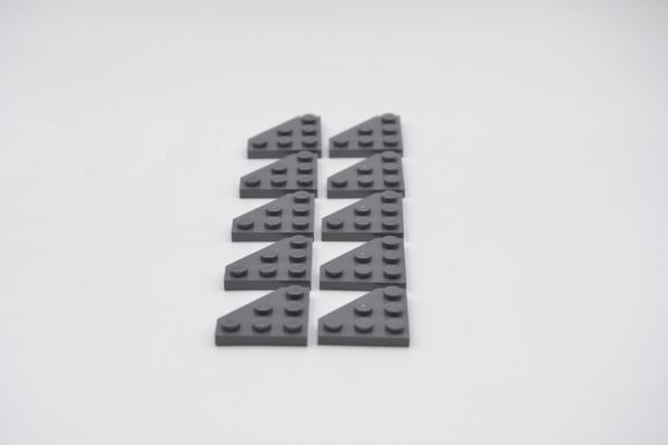 LEGO 10 x FlÃ¼gelplatte neues dunkelgrau Dark Bluish Gray Wedge 3x3 Corner 2450