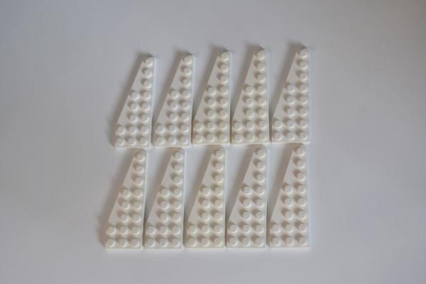 LEGO 10 x FlÃ¼gelplatte Keil links weiÃŸ White Wedge Plate 8x3 Left 50305