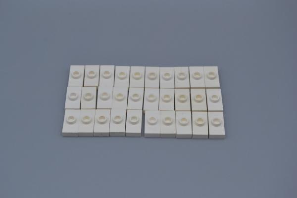 LEGO 30 x Fliese ohne Rille weiÃŸ White Plate 1x2 1 Stud without Groove 3794a