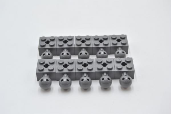 LEGO 10 x Kugelkopfstein neues dunkelgrau Dark Bluish Gray Technic 2x2 57909b