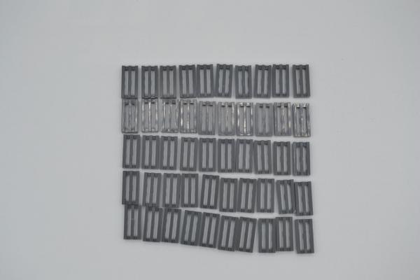 LEGO 50 x Gitterfliese neues dunkelgrau Dark Bluish Gray Tile 1x2 Groove 2412b