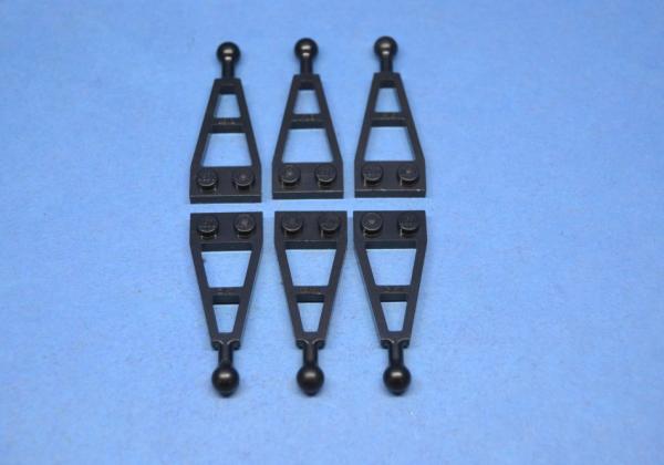 LEGO 6 x AnhÃ¤nger Kupplung schwarz Black Plate Modified 1x2 Long Tow Ball 2508