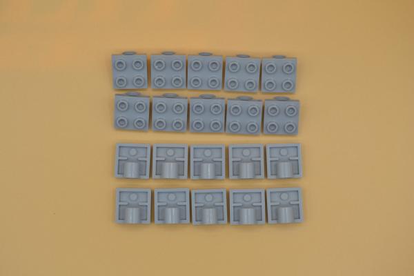 LEGO 20 x Platte 1 Loch neuhell grau Light Bluish Gray Plate 2x2 Pin Hole 2444