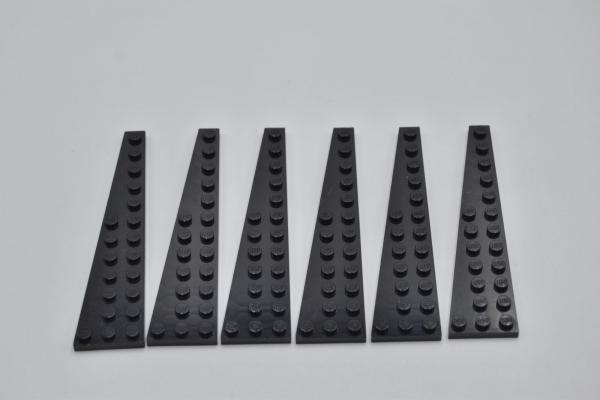 LEGO 6 x FlÃ¼gelplatte links schwarz Black Wedge Plate 12x3 Left 47397