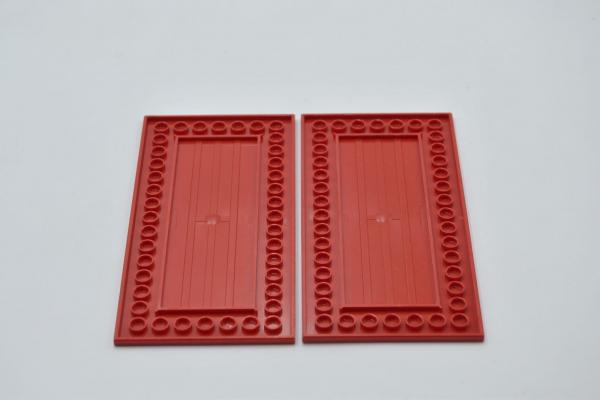 LEGO 2 x Fliese rot Red Tile 8x16 with Bottom Tubes on Edges 48288