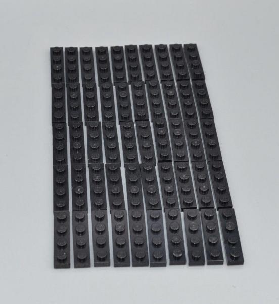 LEGO 50 x Basisplatte Bauplatte Grundplatte schwarz Black Plate 1x4 3710