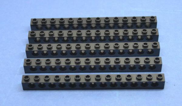 LEGO 5 x Lochstein Lochbalken schwarz Black Technic Brick 1x14 with Holes 32018