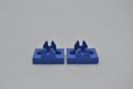 LEGO 2 x Magnethalterung kurz blau Blue Magnet Holder 2x2 Short Arms 2609a