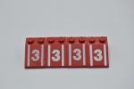 LEGO 4 x SchrÃ¤gstein rot Red Slope 33 3x2 with Number 3 Pattern 3298p56