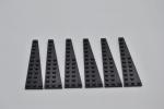 LEGO 6 x FlÃ¼gelplatte rechts schwarz Black Wedge Plate 12x3 Right 47398