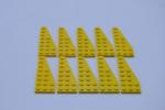 LEGO 10 x FlÃ¼gelplatte rechts gelb Yellow Wedge Plate 8x3 Right 50304