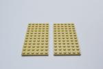 LEGO 2 x Basisplatte Bauplatte Grundplatte beige Tan Plate 6x12 3028 6185313