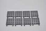 LEGO 8 x Platte Clip neues dunkelgrau Dark Bluish Gray Plate Modified 4x4 11399