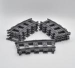 LEGO 10 x Schienen gebogen neues dunkelgrau Dark Bluish Gray Train Curve 53400 