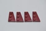 LEGO 4 x FlÃ¼gelplatte rechts dunkelrot Dark Red Wedge Plate 3x2 Right 43722