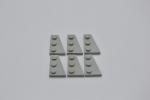 LEGO 6 x FlÃ¼gelplatte rechts althell grau Light Gray Wedge Plate 3x2 Right 43722