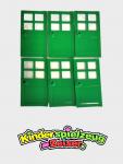 LEGO 6 x TÃ¼r mit Griff grÃ¼n Green Door 1x4x6 with 4 Panes and Stud Handle 60623