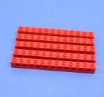 LEGO 5 x Lochstein Lochbalken rot Red Technic Brick 1x12 with Holes 3895