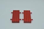 LEGO 2 x Chassis Fahrgestell rot Brick Modified 4x10 with 4 Pins 30076