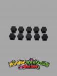 LEGO 10 x Konverter schwarz Black Brick Modified 1x1 Studs on 2 Sides 47905