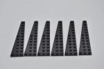 LEGO 6 x FlÃ¼gelplatte links schwarz Black Wedge Plate 12x3 Left 47397