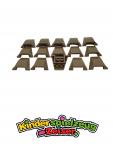 LEGO 15 x Haube dunkelbeige Dark Tan Wedge Triple Curved 4x4 No Studs 47753