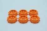 LEGO 6 x Rad Borhkopf orange Orange Wheel Hard Plastic with Small Cleats 64711