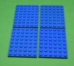 LEGO 4 x Basisplatte Bauplatte Grundplatte blau Blue Plate 6x8 3036 303623